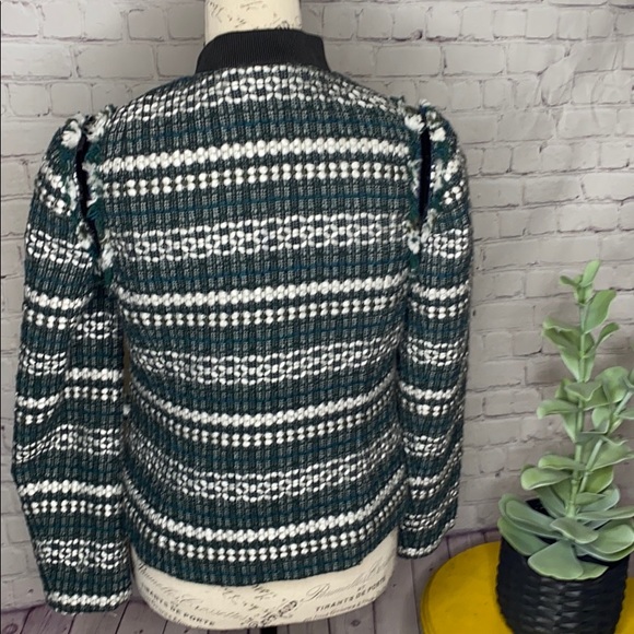 Tory Burch Norfolk Horseback Tweed button front 2 - Picture 7 of 10